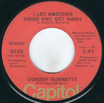 Dorsey Burnette - I Let Another Good One Get Away / Take Your Weapons, Lay 'Em D