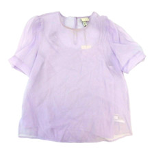 New A New Day Round Neck Women's Layered Purple Short Sleeve Blouse Size XS