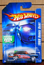 HOT WHEELS 1/64 DIECAST CAR 1968 DODGE DART HW RACE TEAM BLACK ©2006 ISSUE