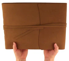 LARGE Leather Photo Album Scrapbook 4x6 5x7 Handmade Antique Vintage Genuine