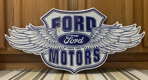 Ford Motors Sign Metal Vintage Style Wall Decor Tools Oil Gas Mustang Truck