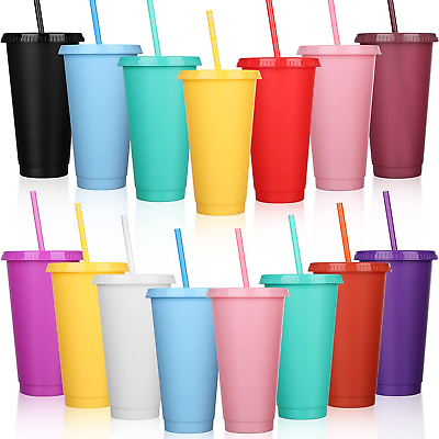 Tumbler with Straw and Lid Bulk Water Bottle Iced Coffee Travel