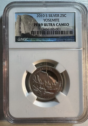 2010 S US SILVER National Park Quarters ATB 25c Yosemite - NGC PF 69 Ultra Cameo