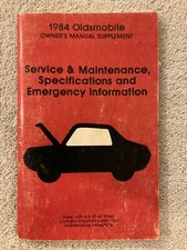 1984 Oldsmobile Owners Manual Supplement. Used