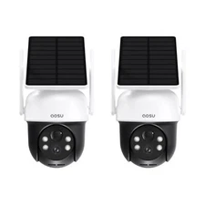 AOSU SolarCam D1 Classic 2K Wireless Camera Black and White Camera (2 Pack)
