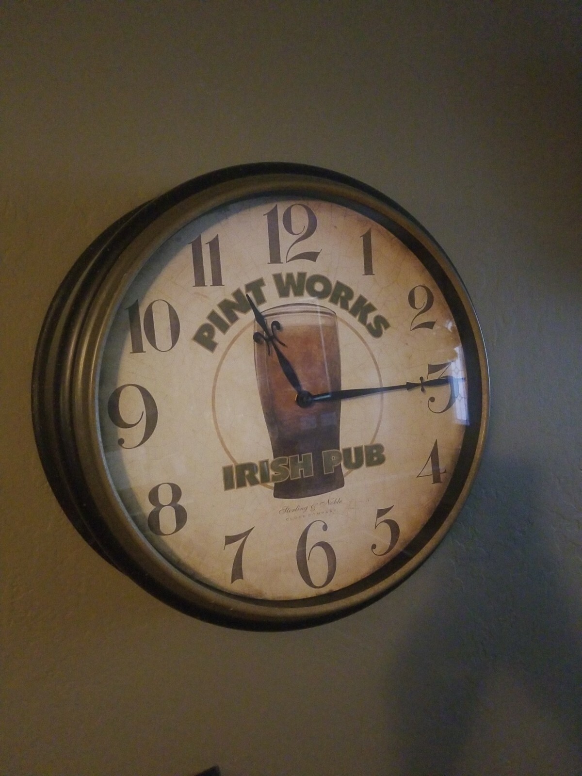 Sterling & Noble pint works irish wall clock eBay