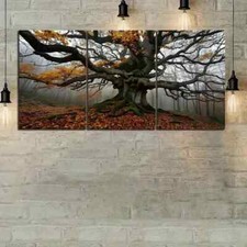 3pcs  A Huge Tree Autumn Long Branches Wall Art Canvas Framed 50x70cm