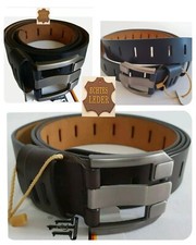 Herren Damen Gürtel echt Leder Anzugsgürtel Jeansgürtel schwarz braun blau 38 mm