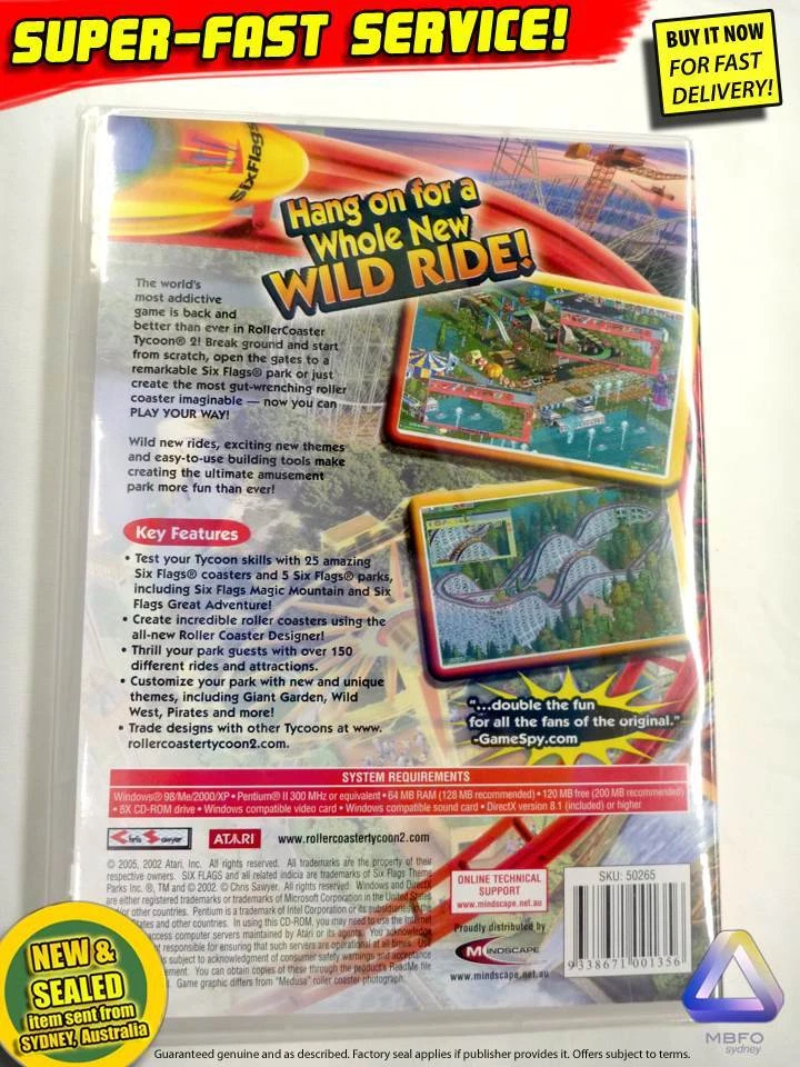 Roller Coaster Tycoon 2 game for PC Rollercoaster ~NEW~ laptop computer software - Image 2 of 4