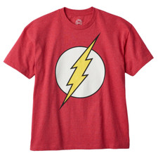 DC Comics Big Boys' The Flash Logo Glow T-Shirt Sizes S-XL 8-20 