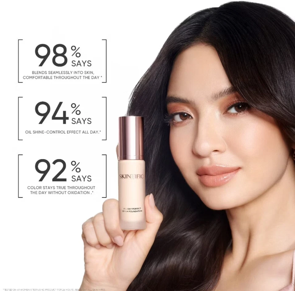 SKINTIFIC All Day Perfect Serum Foundation Full Coverage 24 Hour Long  - Image 3 of 4
