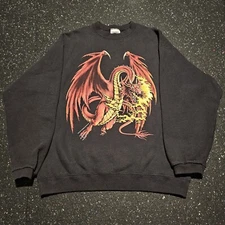 Vintage Dragon Fantasy Sci Fi Thunder Sportswear Sweatshirt Small