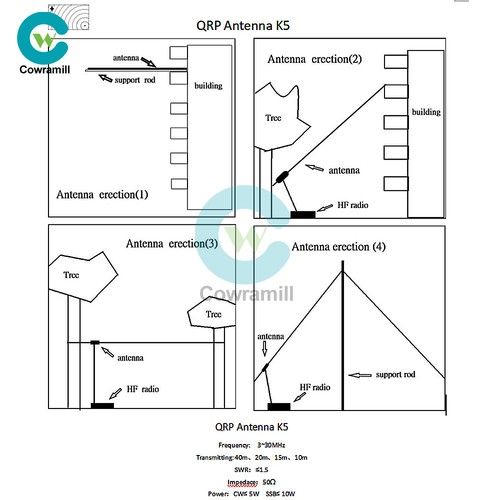 Kieszeń QRP Antena K5 Antena 3-30MHz Antena krótkofalowa Szerokie zastosowanie - Zdjęcie 4 z 11