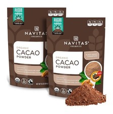 2X Navitas Organics Organic Cacao Powder 16 oz Total 32 oz 454 g B Corp BPA-Free