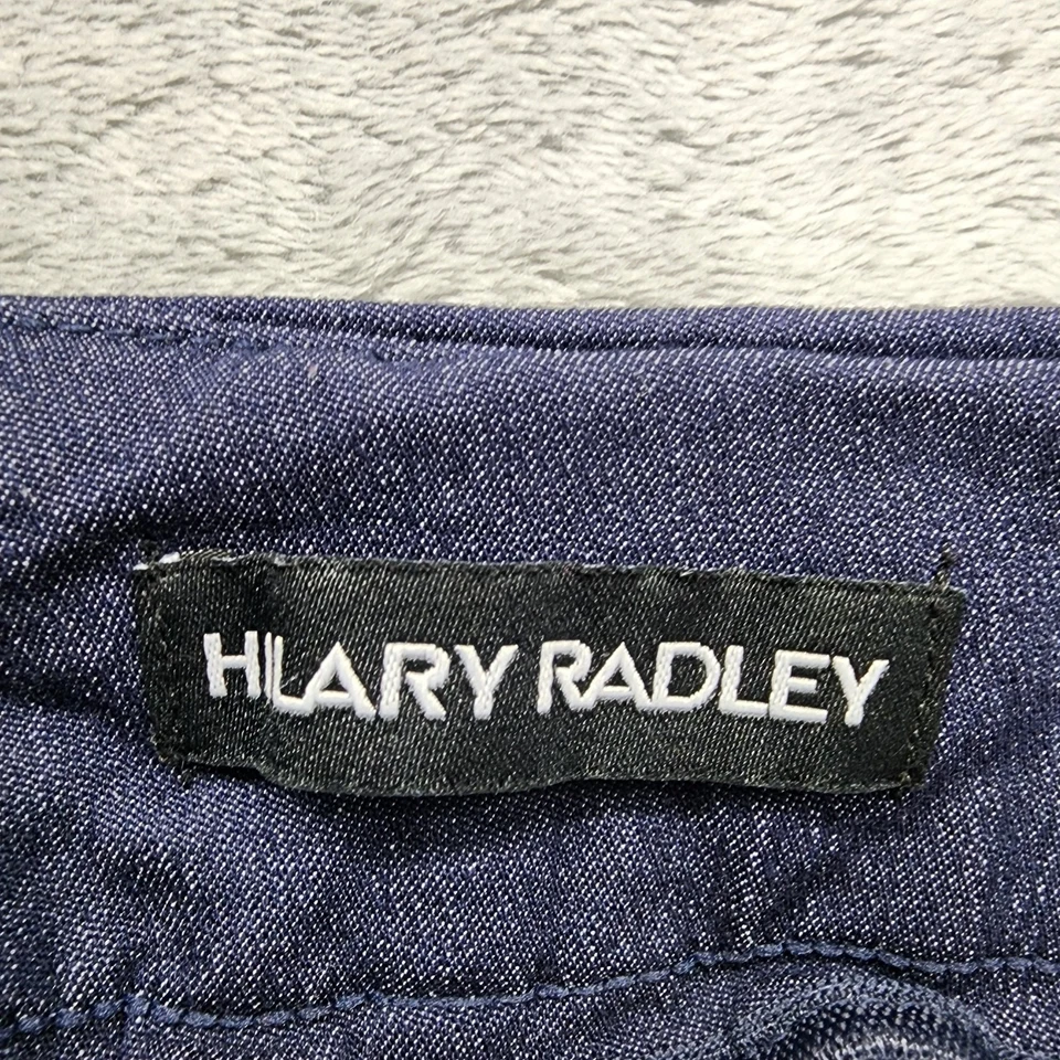 Pantalones Hilary Radley para mujer XL azules tirar de frente plano tiro medio elástico recto Foto 4 de 4