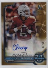 2021-22 Bowman U Chrome Prospect Gold Refractor 4/50 Casey Thompson Auto 11sd