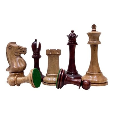 4,3'' B & Co. Repro Staunton Schachfiguren - gewichtetes Mahagoni & Distress A...