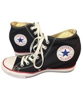 Womens 9 Converse Chuck Taylor All Star Hidden Heel Wedge Black White