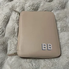Mark and Graham Essential Tech Folio Nude Pink Luxurious Leather w/ BB Monogram