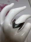 Vtg Mexican 925 Sterling Abalone Inlay Modernist Multi-way Wear Size 8 Ring