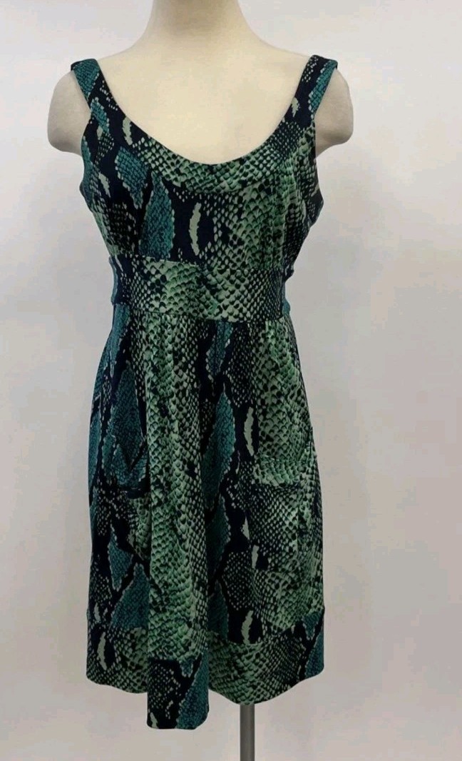 Diane Von Furstenberg FERDON Green Python Snake S… - image 1