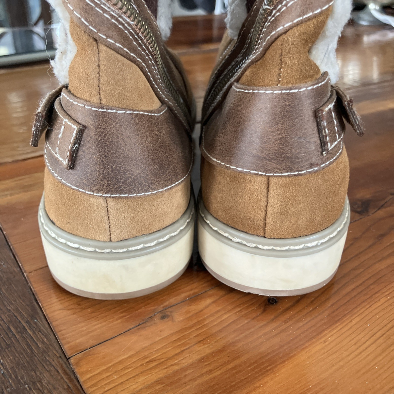 WHITE MOUNTAIN Women Boots  Suede Leather Teague Brown 11M EUC