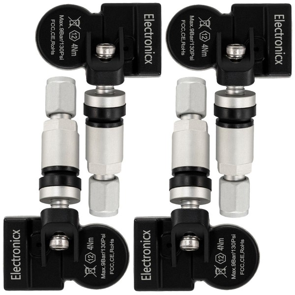 4X Reifendrucksensoren Rdks Sensoren Metallventil Silber FüR Opel/Vauxhall Mokka-image