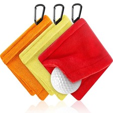 Golf Ball Towel with Clip Portable Golf Cleaning Towel Pocket Wet and Dry