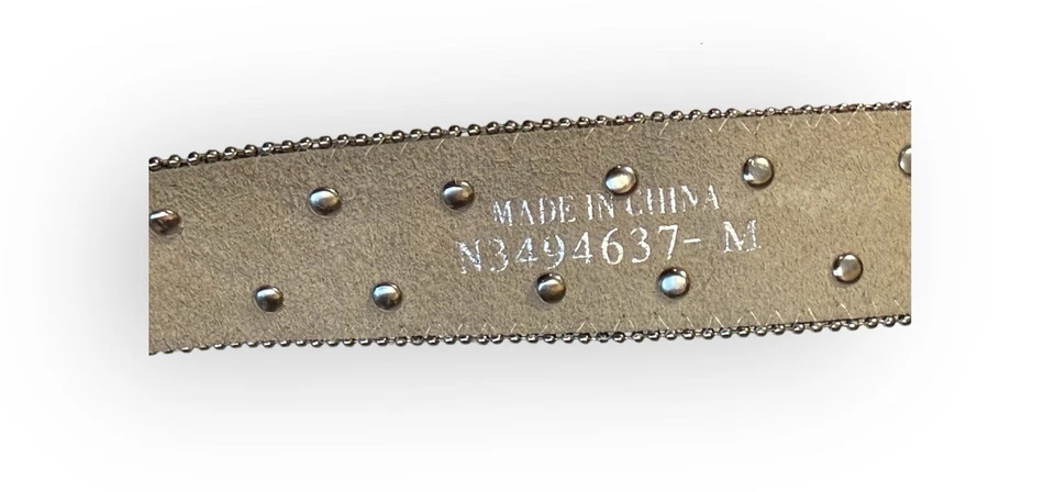 Cinturón de cuero tostado tachonado con estrás Nocona para mujer 1 1/2 N3494637 talla M plateado Foto 3 de 4