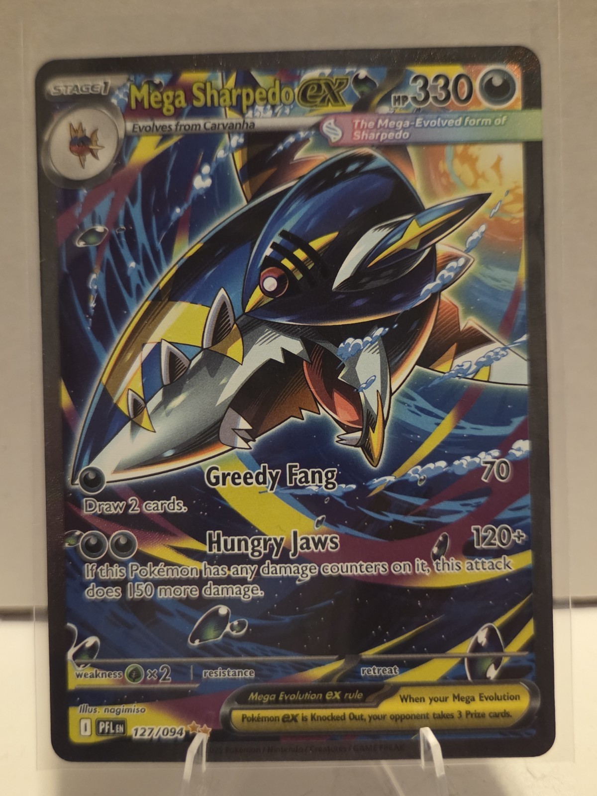 Phantasmal Flames #127 Mega Sharpedo ex Pokemon NM