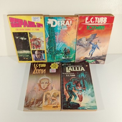 E.C. Tubb x 5 Vintage Sci-Fi Paperback Book Bundle Lot Mixed Titles and Series