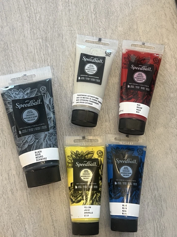 Speedball Deluxe блок печати набор Brayer чернила скамейка крюк триммер без коробки новый - Изображение 2 из 3