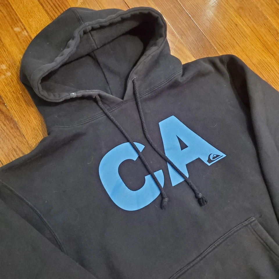 Sudadera con Capucha Y2K Quicksilver Para Hombre Talla Pequeña Surf Skate Negra Cali Foto 4 de 4