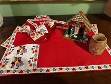 Combination: Vtg German Placemats, Napkins, Egg cozies, Therm House, Nutcracker