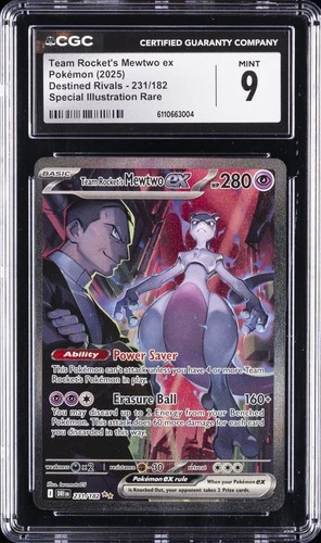 2025 POKEMON DESTINED RIVALS SPECIAL ILLUSTRATION RARE #231 MEWTWO CGC 9