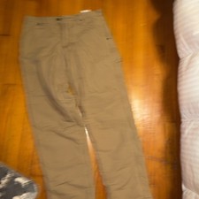 Wrangler Mens Fleece Lined Pants Tan 30x32 4 Pocket Cargo Hiking Hunting