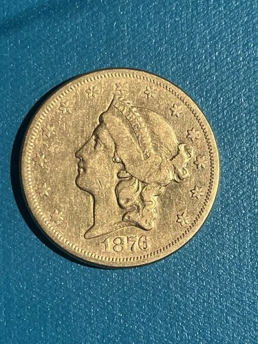 1876-S LIBERTY HEAD DOUBLE EAGLE $20 TWENTY DOLLAR USA GOLD COIN VF CONDITION