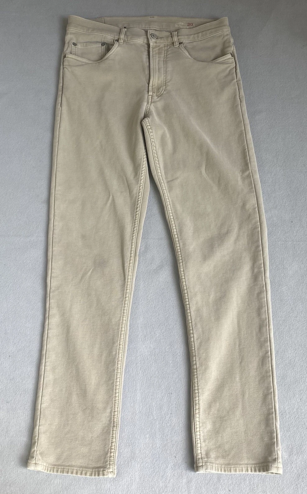 Faherty Stretch Jeans Mens 30x30 Beige Cream Slim Straight Casual Pants USA Made