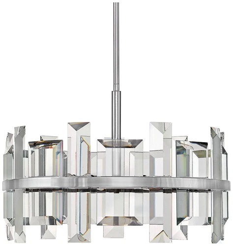 Hinkley Odette 24" Wide Polished Nickel Modern Crystal Pendant Light - Picture 2 of 3