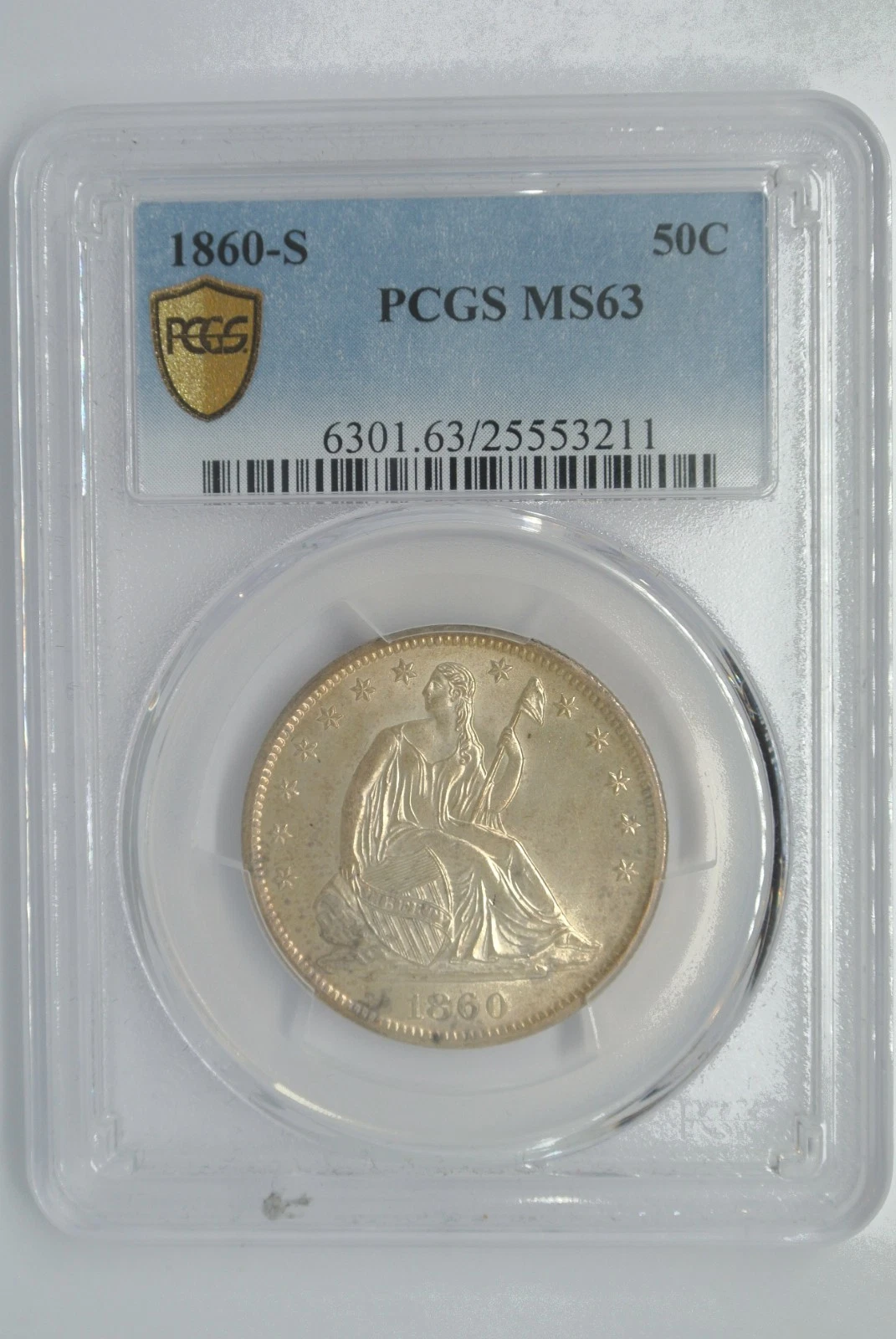 1860-S Seated Liberty Half Dollar PCGS MS63