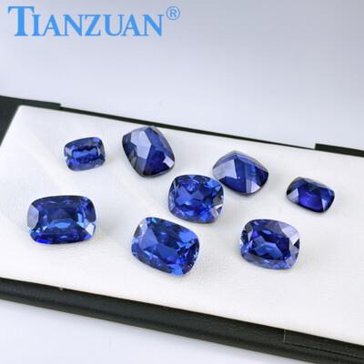 Antique Cushion Lab Grown Cornflower Blue Sapphire Loose Gems with  Inclusions