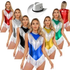 Women's Bodysuits Ballroom Dancewear Tango Jumpsuits Metallic Leotards Gymnastic