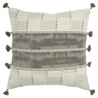 Rizzy White Distressed Shades Banded Transitional Throw Pillow Striped T16952
