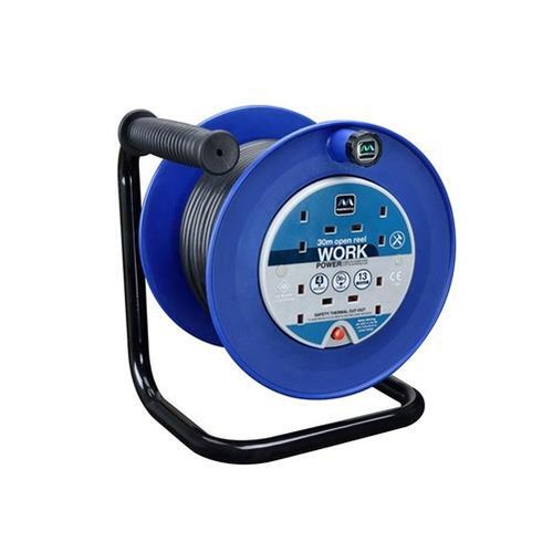 Masterplug Heavy-Duty Cable Reel 240V 13A 4-Socket Thermal Cut-Out 30m MSTLDCT3 - 第 1/1 張圖片