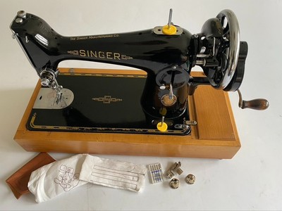 TOP Serviced Singer 201k 1950 Handkurbel Nähmaschine + Zubehör