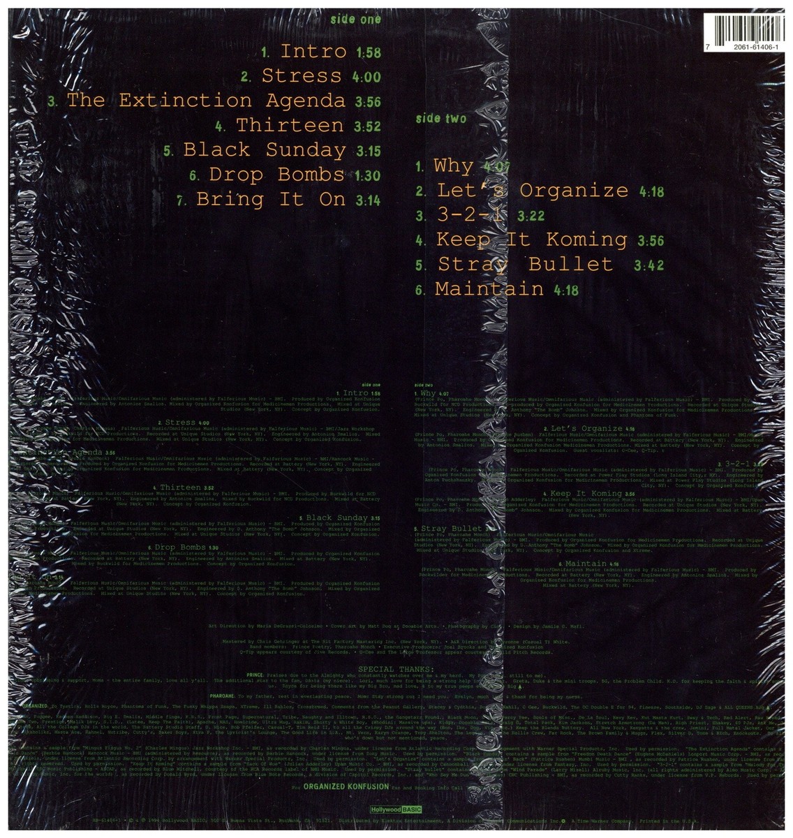 Organized Konfusion - Stress: The Extinction Agenda '94 LP US ORG