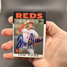 Tom Hume Cincinnati Reds Signed Autograph 1985 Topps Baseball Card