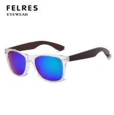 Polarized Square Wooden Temple Sunglasses For Men Women Classic Wood Glasses Hot