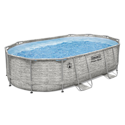 Coleman 16' X 10' X 42'' Power Steel Frame Oval Above Ground Pool Set Easy Setup!