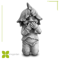 Kniender Gartenzwerg Statue Skulptur 947 Steinfigur Steinguss Deko Figur H-38Cm